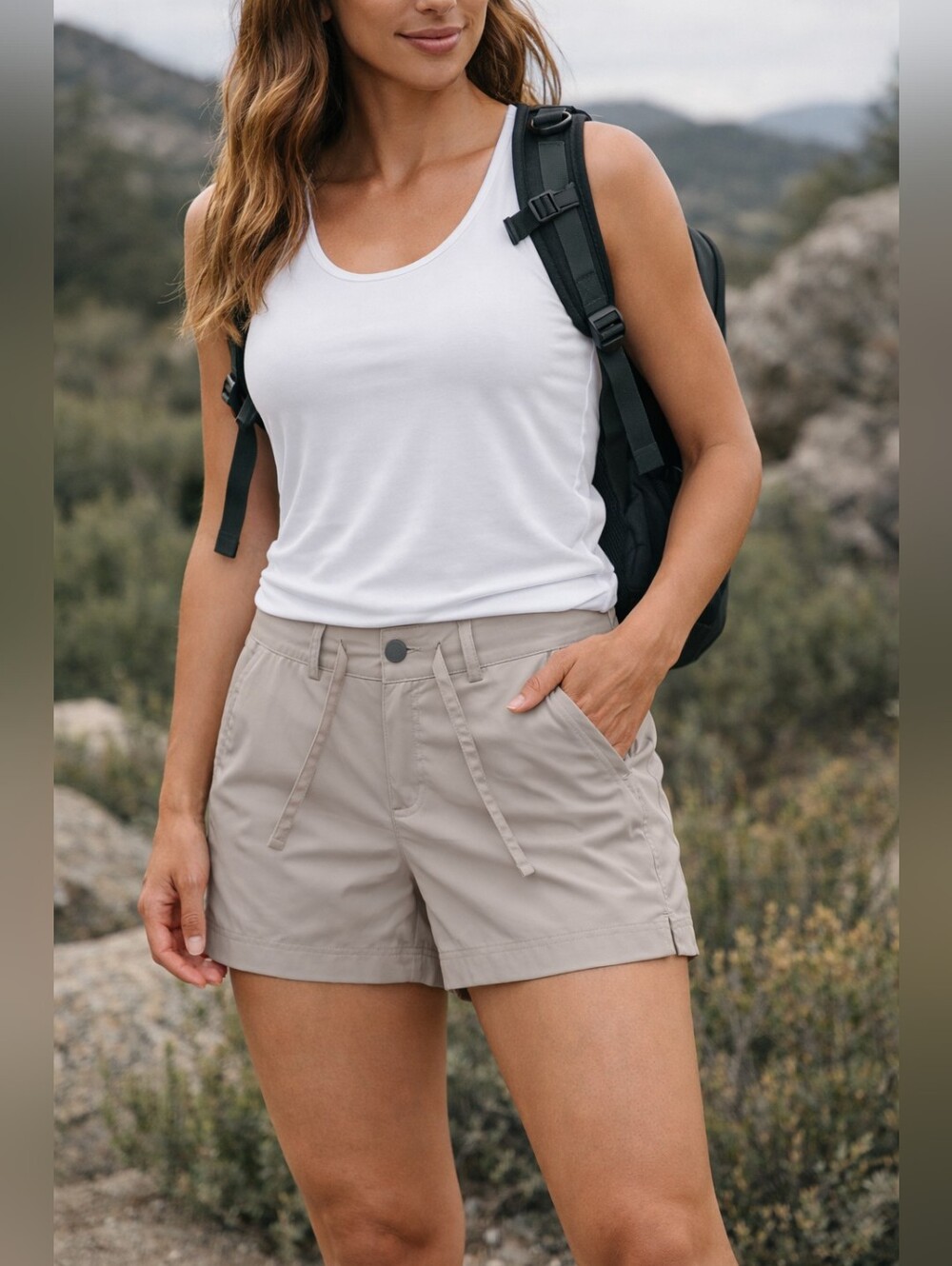 Magellan Falcon Lake Hiking Shorts Khaki Brown Women's Medium NWOT
